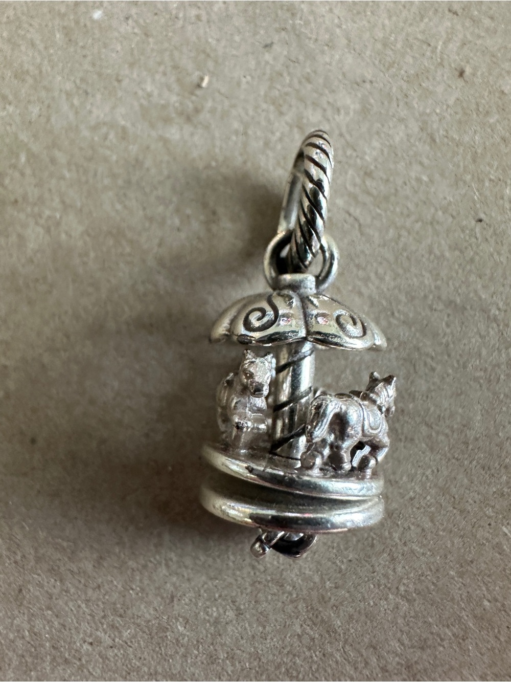 Pandora Silver Carousel Animal Charm - Silver Tone
